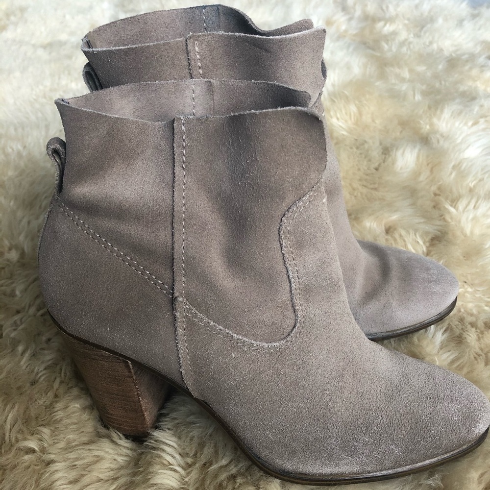 Vince Camuto Tan Suede High-Heel Booties